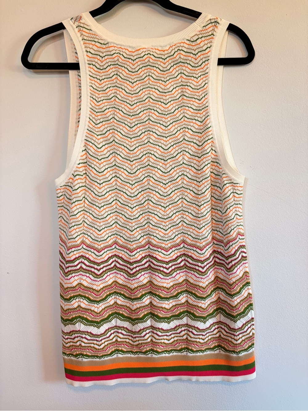 Veronica Beard Cream Multicolor Wave Knit Tank - Picture 9 of 10